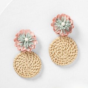 NEW Floral Wicker Earrings
